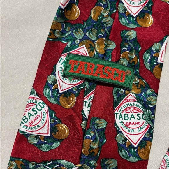 Tabasco Red and Green Silk Necktie - Picture 5 of 5